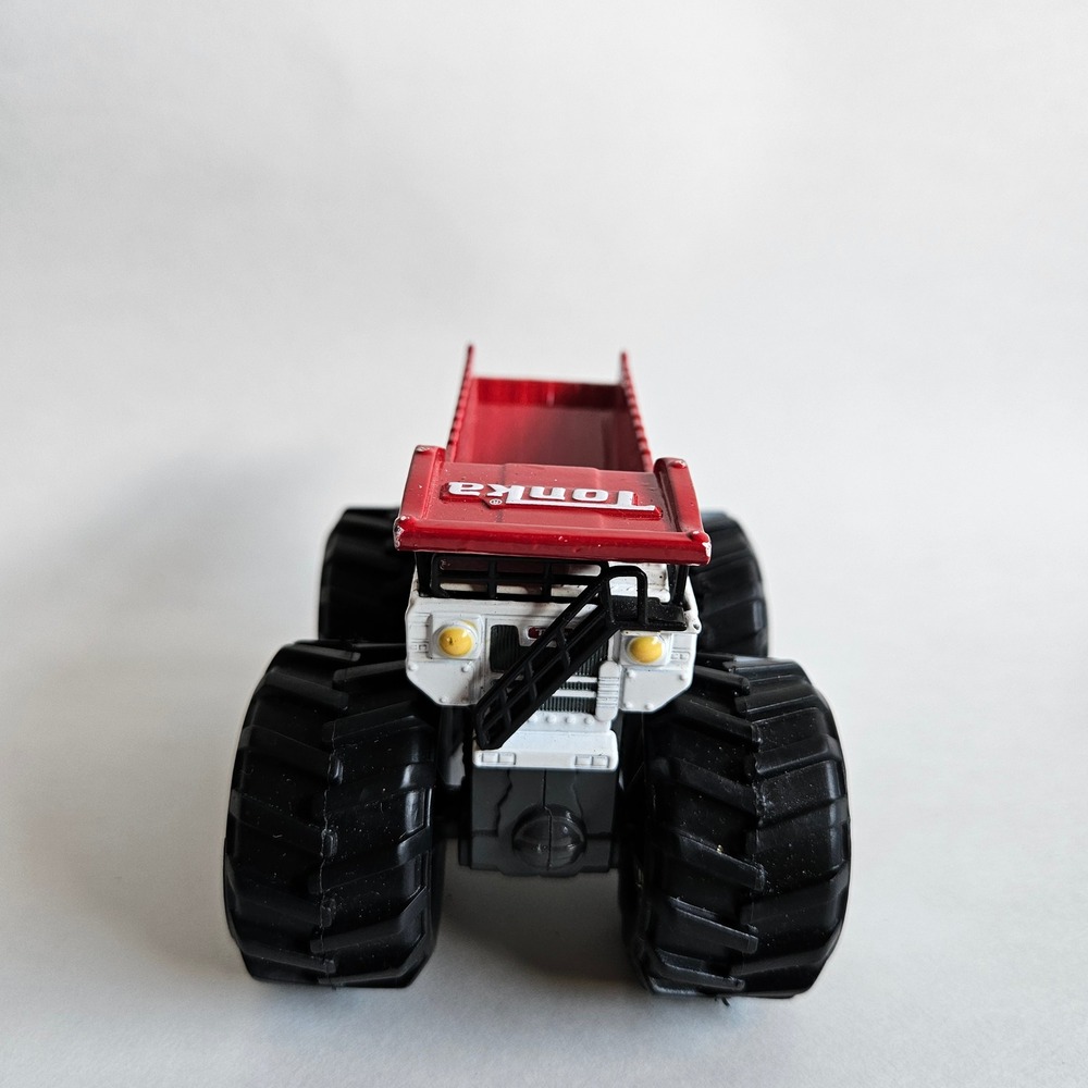 Tonka Monster Dump Truck Red White Diecast Metal Plastic Toy 4 Inch 06451